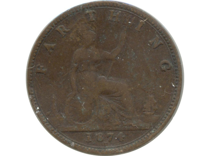 GRANDE BRETAGNE 1 FARTHING VICTORIA 1874 H TB+