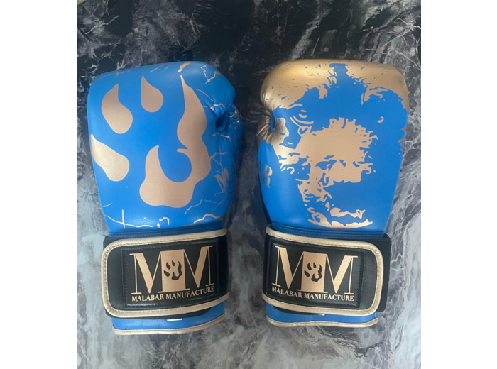 Gants de boxe full bleu et or