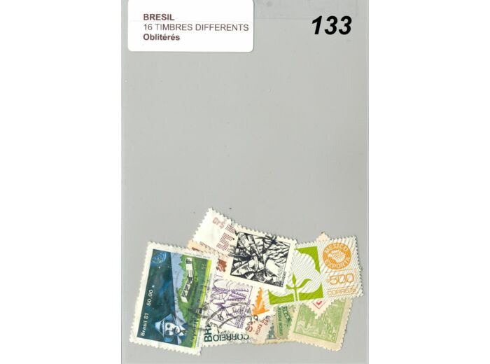 16 TIMBRES BRESIL DIFFERENTS OBLITERES *133