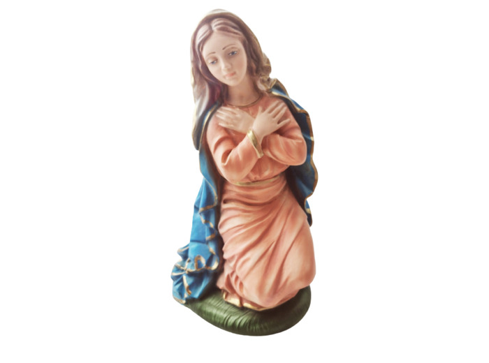 Vierge Marie plâtre polychrome  30cm