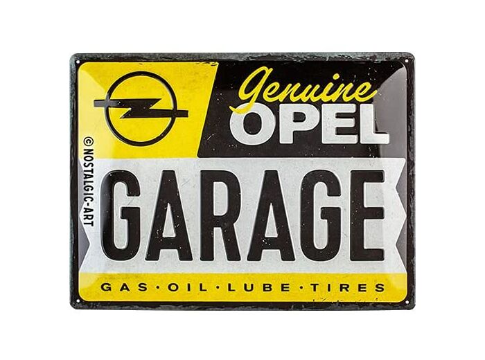 Plaque métal - Opel Garage - 30 x 40 cm. Nostalgic Art.