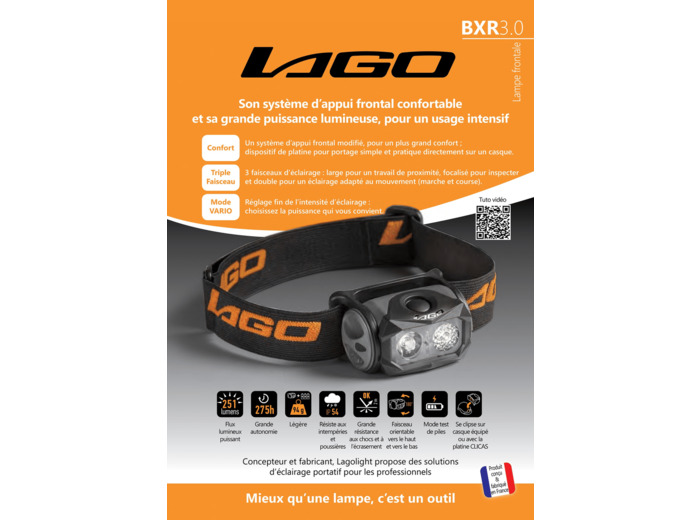 Lampe frontale LAGO BRX3.0