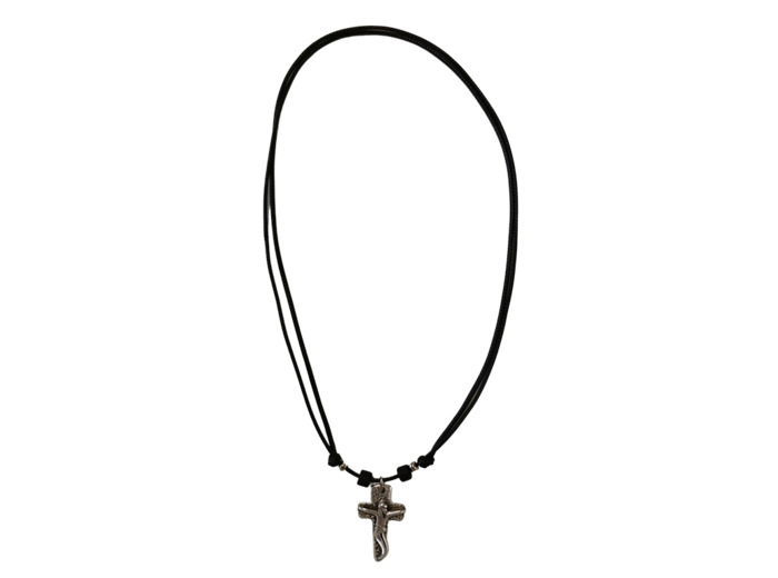 Collier Cordon + Croix en Métal Christ