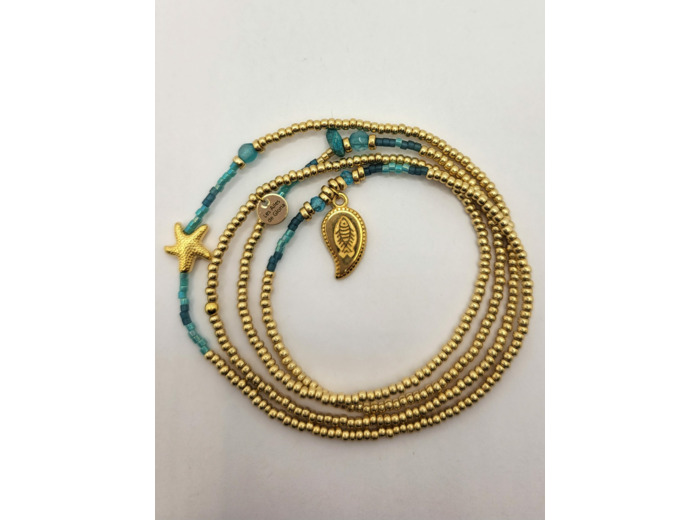 BRACELET MULTIRANGS TROPICAL GOLD
