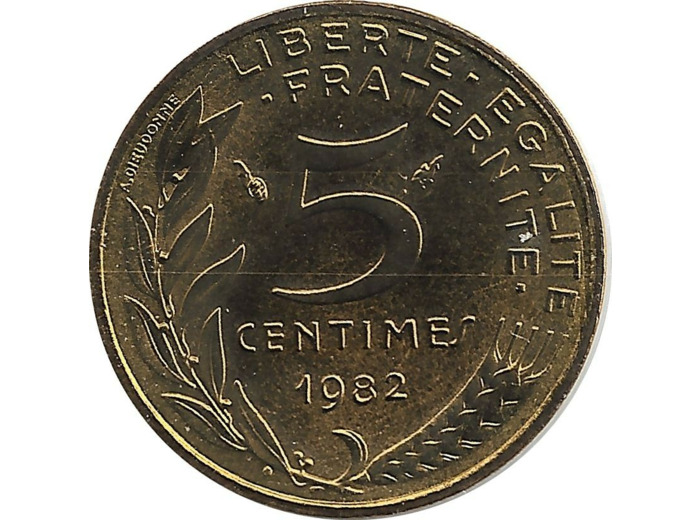 FRANCE 5 CENTIMES LAGRIFFOUL 1982 FDC
