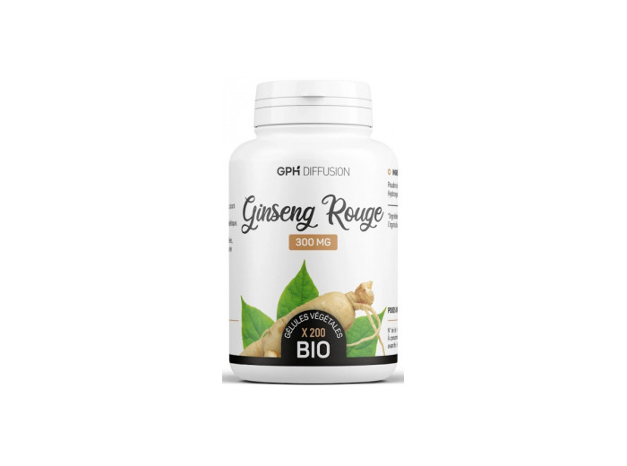 Ginseng Rouge racine bio 300mg 200 gélules