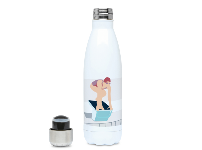 Gourde isotherme Natation Vintage "Le plongeon" - Personnalisable