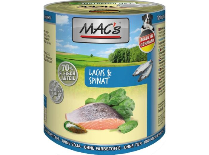 MAC'S Saumon & épinards pour chien - 2 formats