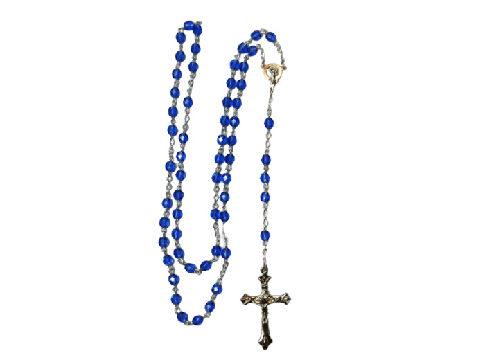 Chapelet Perles en Verre Sur Chaine Argentée - SAPHIR