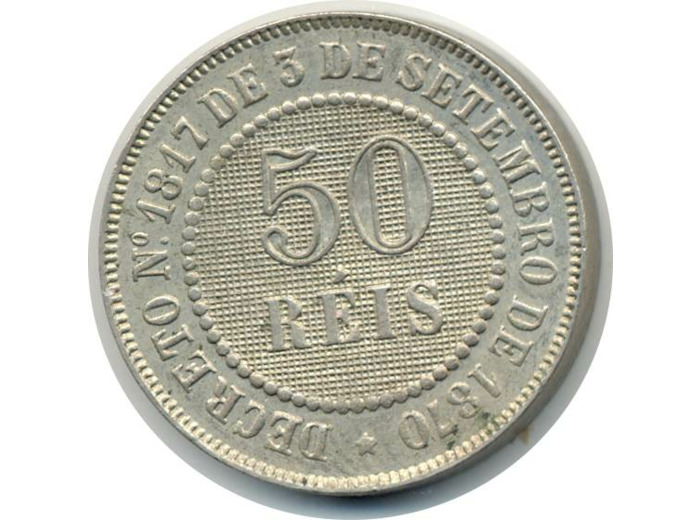 BRESIL 50 REIS PEDRO II 1886 TTB+ (W482)