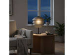 Lampe à Poser Athéna Grise Verre fumée Métal 29x29x42cm