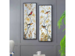 Ensemble 2 Miroirs Décoratifs Oiseaux Nature en Verre 44x4x120cm