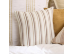 Atmosphera - Coussin Groove 40x40cm rayé Beige Lin