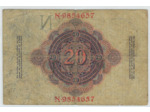 ALLEMAGNE 20 MARK SERIE N 9854657 19-02-1914 TB+
