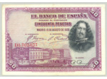 ESPAGNE 50 PESETAS 15-08-1928 SERIE D TTB