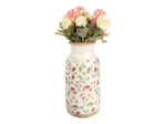 Vase fraises beige rouge céramique 15x15x32cm