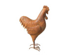 Statuette coq fer rouille 14x7x21cm