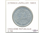 FRANCE 5 FRANCS LAVRILLIER ALU 1946 B TTB+