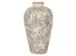 Vase céramique beige gris 17x17x30cm
