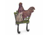 Patère coq biscotte multicolore 17x4x22cm
