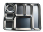 Plateau repas inox Marine Nationale 7 compartiments Guy Degrenne