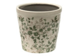Pot de fleurs d'intérieur vert beige céramique 14x13cm