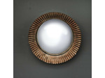 Miroir sorcière convexe résine doré 23cm