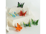 Figurine Miniature Papillon Vert Noir Verre 6x4x4cm