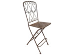 Ensemble Mange debout Pliant en Fer Patiné Gris Vintage Table et 2 Chaises 53x50x94cm
