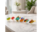 Figurine Miniature Poisson Japonais Verre Rouge 7x3x4cm