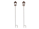 Ensemble 2 tuteurs oiseaux fer 13x117cm
