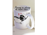 Joli Mug peint à la main ou coton le mouton s'accroche à la poignée de la tasse un mazagran personnalisable Pièce unique et signée