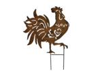 Silhouette déco jardin coq 40x53cm