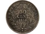 FRANCE 50 CENTIMES NAPOLEON III TETE NUE 1858 A (Paris) TTB+