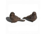 Ensemble 2 oiseaux fonte 8x5x11cm