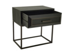 Table de chevet bois noir Lixly 53x35x55cm