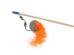 Canne à pêche, Balle avec des plumes pour chat - 40cm
