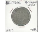 BELGIQUE 20 FRANCS 1935  TTB