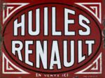 Plaque métal Huiles Renault - 40 x 30cm