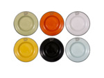 Ensemble de 6 Assiettes Creuses en Grès multicolores Brasserie 22x4cm