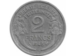 FRANCE 2 FRANCS MORLON ALU 1945 C TTB