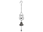 Cloche suspendre oiseaux fonte 10x10x74cm
