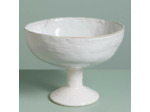 Plat fruits sur pied blanc minéral 10x26cm