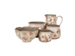 Pot de fleurs intérieur céramique beige rose 13x16x16cm