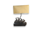 Lampe à poser famille Lapins résine 46x14x32cm