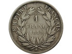 FRANCE 1 FRANC NAPOLEON III tête nue 1859 A (Paris) TB+ (G460)