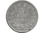 FRANCE 5 FRANCS LOUIS-PHILIPPE I 1833 W (Lille) TTB