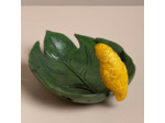 Vide poche Feuille Perroquet Jaune Céramique 16x8x12cm