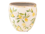 Pot de fleurs Citron jaune céramique 14x14x14xm