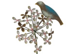 Tuteur fleur oiseau 35x14x101cm